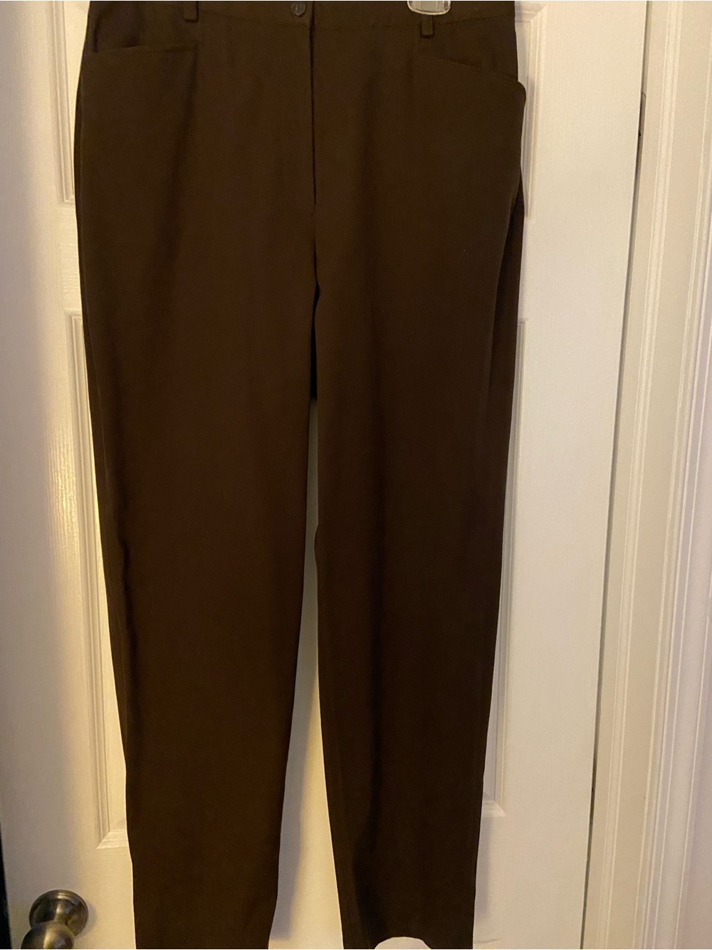 Nine & Co. Dark Brown Straight-Leg Pants
